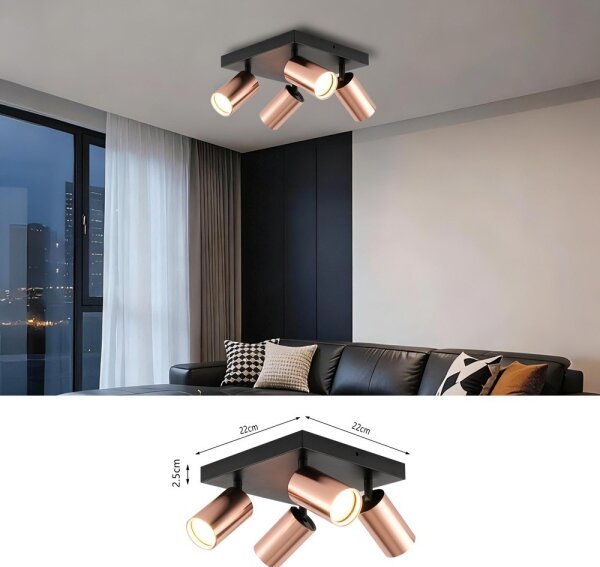 Immax NEO 08304L - Faretto PUNTO 4xGU10/9W/230V oro rosa