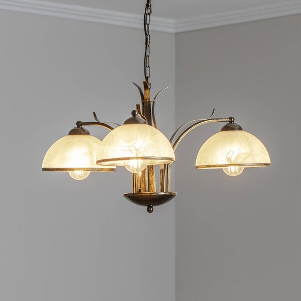 Lampadario a soffitto Korfu Luminex, dimmerabile, Ottone / Oro, Soggiorno / Sala da pranzo, Metallo, Antico, Lampadario