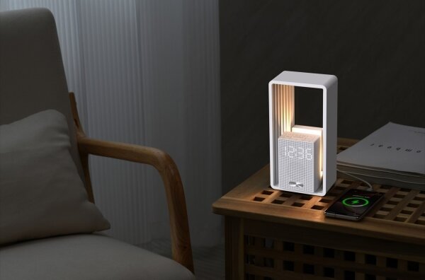 Immax NEO 09113L - Lampada da tavolo LED con sveglia e ricarica CALM LED/3,5W/5V