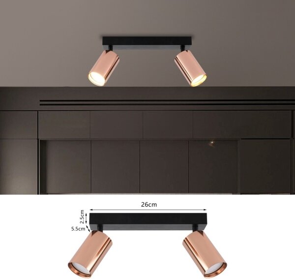 Immax NEO 08302L - Faretto PUNTO 2xGU10/9W/230V oro rosa