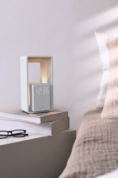 Immax NEO 09113L - Lampada da tavolo LED con sveglia e ricarica CALM LED/3,5W/5V