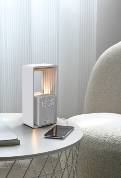 Immax NEO 09113L - Lampada da tavolo LED con sveglia e ricarica CALM LED/3,5W/5V
