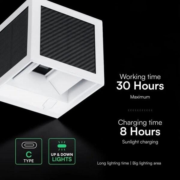 Lampada da parete solare LED con sensore LED/9W/3,7V 3000/4000/6000K IP65 2600 mAh bianca