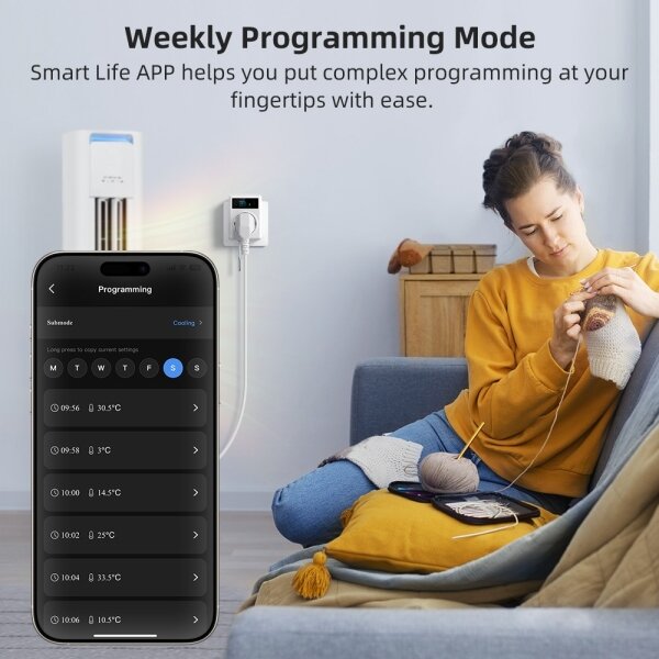 Immax NEO 07811L - Presa intelligente Tipo F con termometro integrato, 3680W, Wi-Fi
