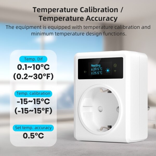 Immax NEO 07811L - Presa intelligente Tipo F con termometro integrato, 3680W, Wi-Fi
