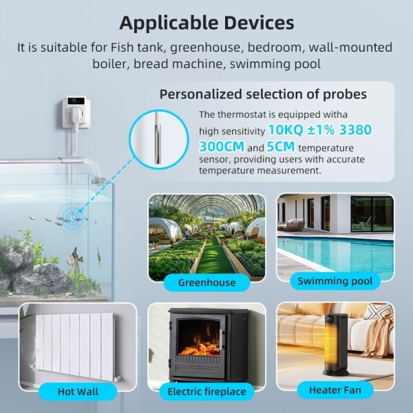 Immax NEO 07811L - Presa intelligente Tipo F con termometro integrato, 3680W, Wi-Fi