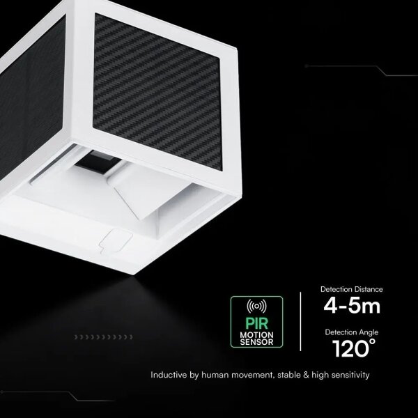 Lampada da parete solare LED con sensore LED/9W/3,7V 3000/4000/6000K IP65 2600 mAh bianca