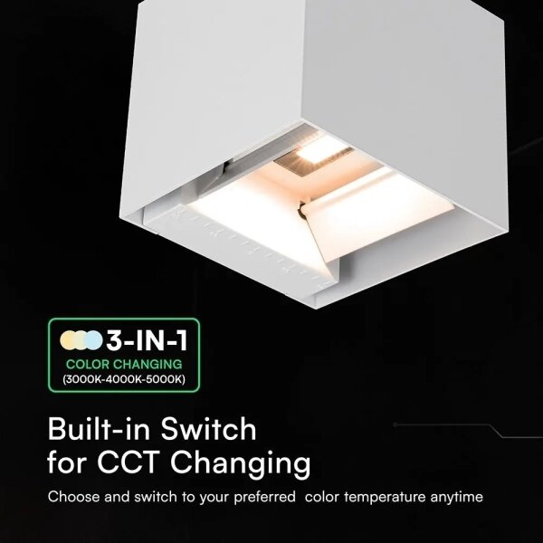 Lampada da parete solare a LED con sensore LED/9W/3,7V 3000/4000/5000K IP65 2600mAh bianca