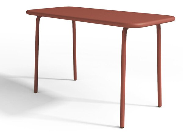 Sala da pranzo da giardino per bambini in Metallo Terracotta POPAYAN: un tavolo e 4 sedie impilabili