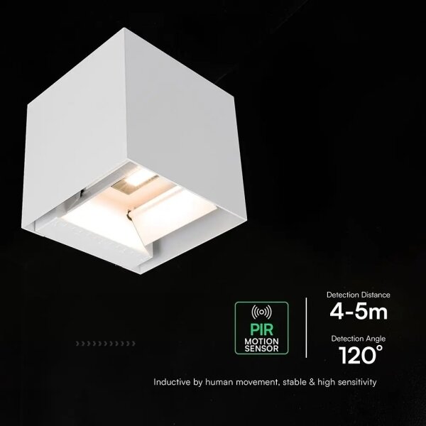 Lampada da parete solare a LED con sensore LED/9W/3,7V 3000/4000/5000K IP65 2600mAh bianca