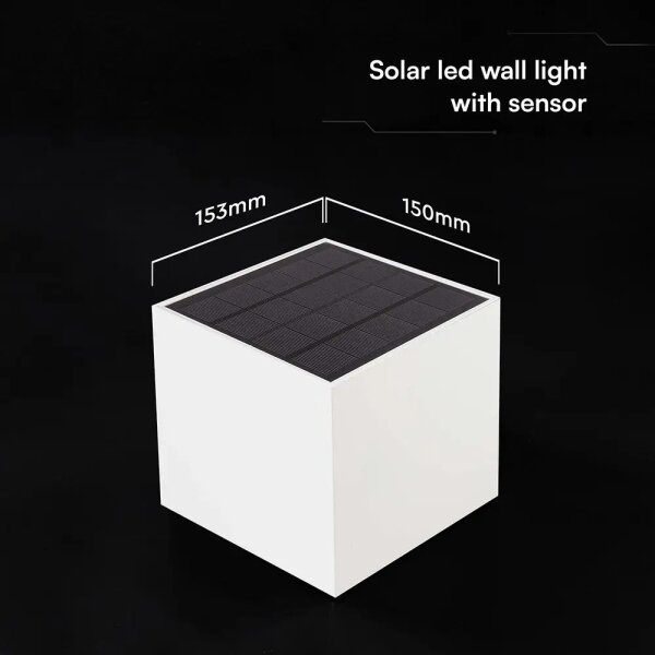 Lampada da parete solare a LED con sensore LED/9W/3,7V 3000/4000/5000K IP65 2600mAh bianca