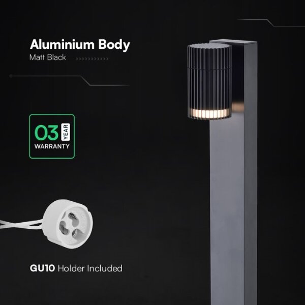 Lampada da esterno 1xGU10/10W/230V IP44 50 cm nera