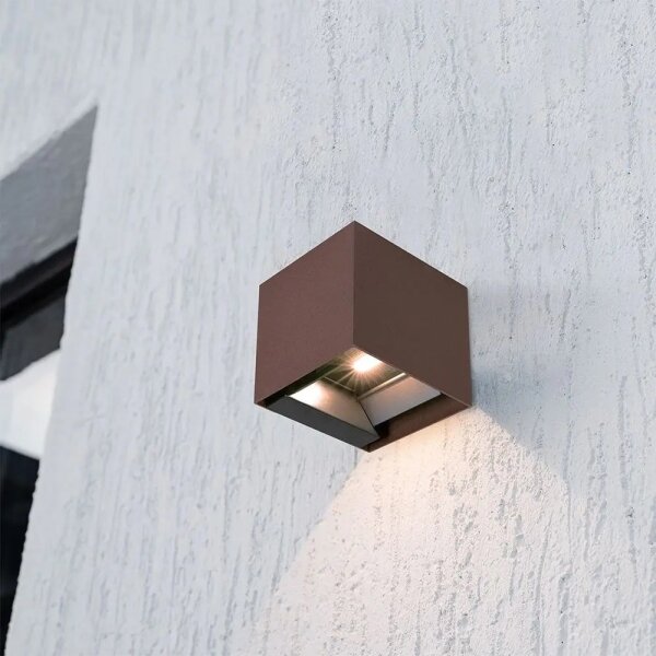 LED Sol lampada da parete con sensore LED/9W/3,7V 3000/4000/5000K IP65 2600 mAh marrone