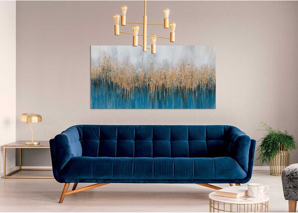 Agave Quadro astratto in stile moderno dipinto su tela in cotone 150x70 "Blue Art" -