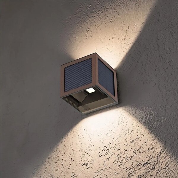 Applique solare LED con sensore, 9W/3,7V, 3000/4000/6000K, IP65, 2600 mAh, marrone