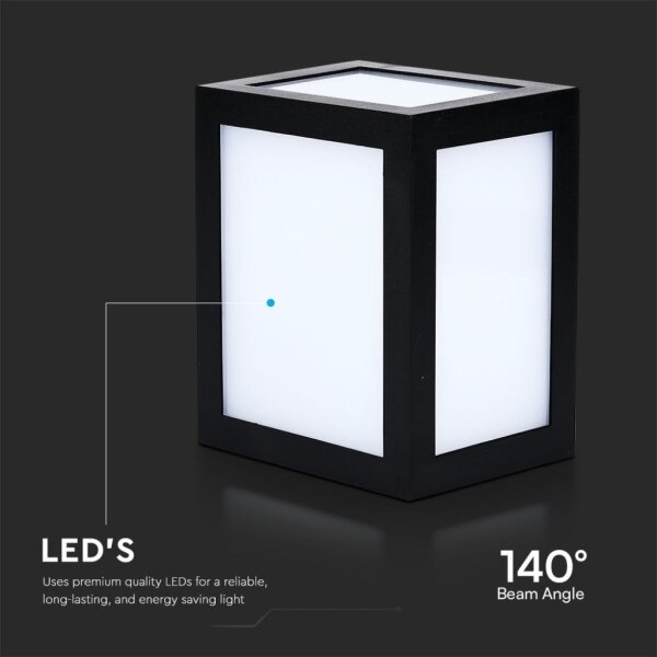 Lampada da parete per esterni a LED/12W/230V 6400K IP65 nera