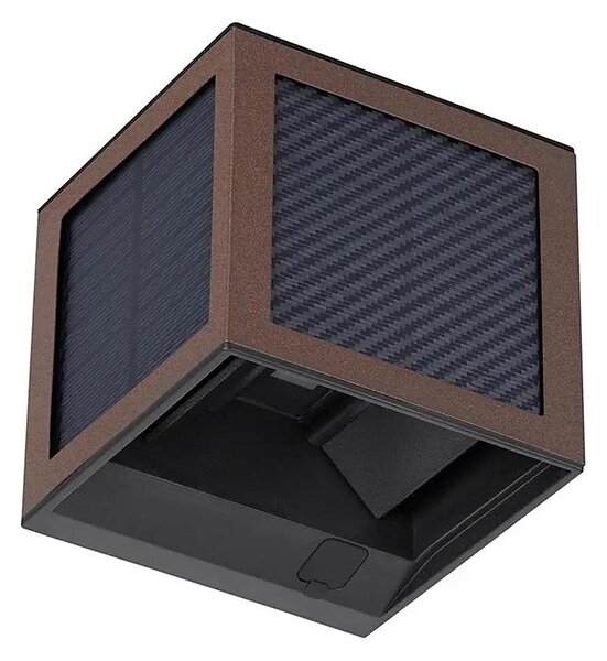 Applique solare LED con sensore, 9W/3,7V, 3000/4000/6000K, IP65, 2600 mAh, marrone