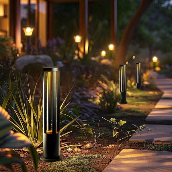 Lampada LED da esterno 10W/230V 3000K IP65 80 cm nera