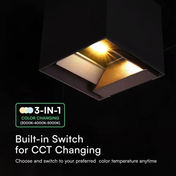 Lampada solare da parete a LED con sensore LED/9W/3,7V 3000/4000/5000K IP65 2600mAh nera