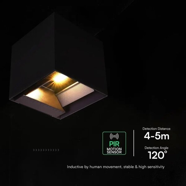 Lampada solare da parete a LED con sensore LED/9W/3,7V 3000/4000/5000K IP65 2600mAh nera