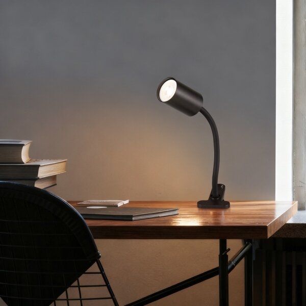 Immax NEO 08293L - Lampada flessibile con clip PUNTO 1xGU10/9W/230V nera