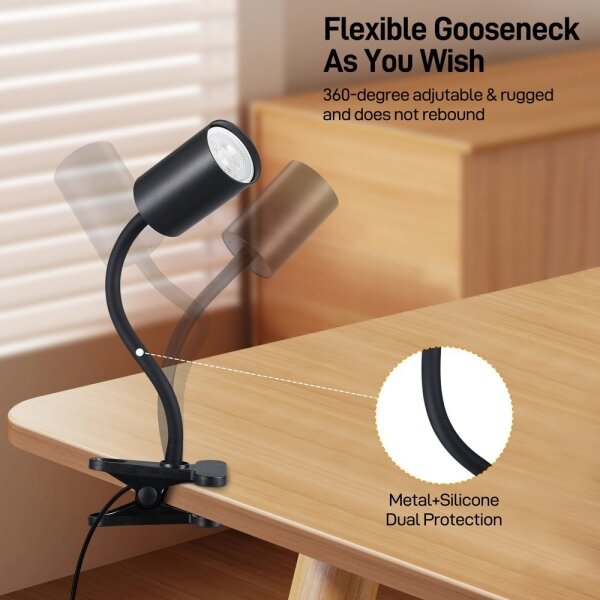 Immax NEO 08293L - Lampada flessibile con clip PUNTO 1xGU10/9W/230V nera