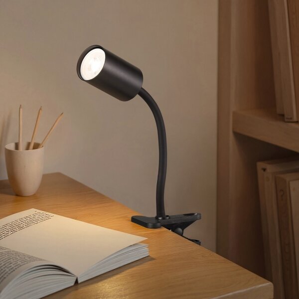 Immax NEO 08293L - Lampada flessibile con clip PUNTO 1xGU10/9W/230V nera