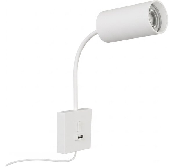 Immax NEO 08296L - Lampada da parete con USB PUNTO 1xGU10/9W/230V bianca
