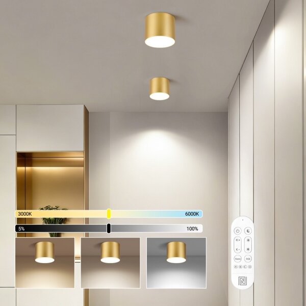Immax NEO 07317L - Plafoniera LED dimmerabile RONDATE 18W/230V 11,5cm Wi-Fi Tuya oro