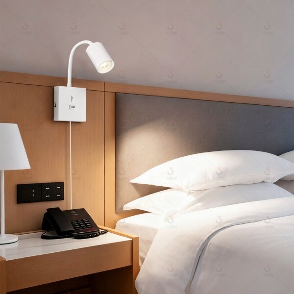 Immax NEO 08296L - Lampada da parete con USB PUNTO 1xGU10/9W/230V bianca