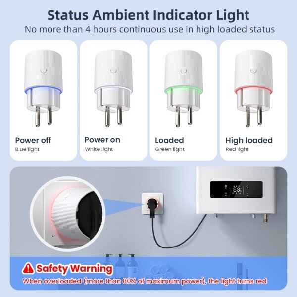 Immax NEO 07812L - Presa intelligente tipo E 3500 W Wi-Fi