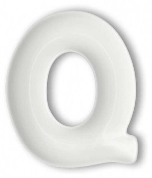 Brandani Antipastiera in porcellana con lettera Q Lettere Bianco