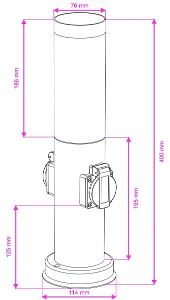 Brilagi - Lampada da esterno con 2 prese SCHUKO NOVA, portalampada 1x E27 (15W, 230V), 40 cm, IP44, marrone