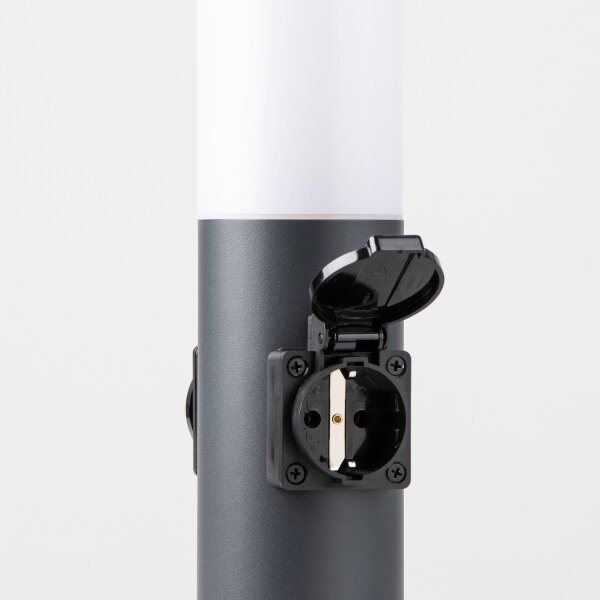Brilagi - Lampada da esterno con 2 prese SCHUKO NOVA, 1x E27/15W/230V, 40 cm, IP44, antracite