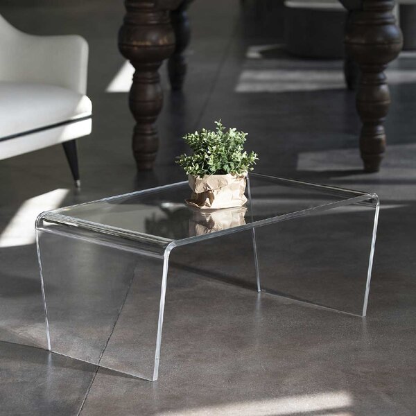 Vesta Tavolino in plexiglass rettangolare in stile moderno da soggiorno "Crystal" -