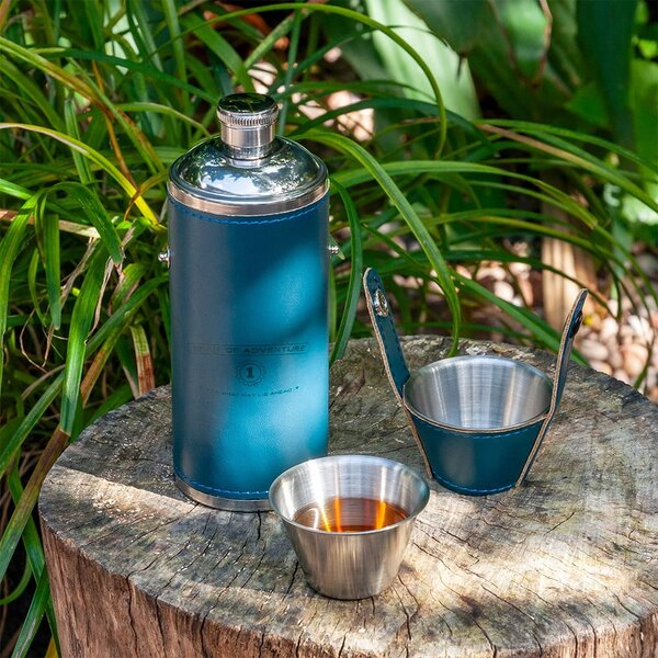 Set di borracce e bicchieri in acciaio inox blu scuro 3 pezzi 220 ml Spirit of Adventure - Rex London