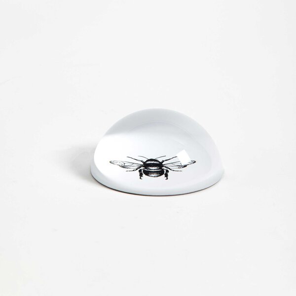 Vesta Fermacarte in vetro Hypnosis dal design moderno "Bee" - Stone