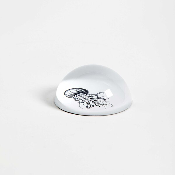 Vesta Fermacarte in vetro Hypnosis dal design moderno "Jellyfis" - Stone