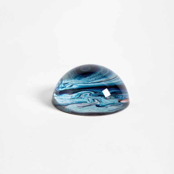 Vesta Fermacarte in vetro Hypnosis dal design moderno "Blue Dune" - Stone