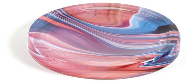 Vesta Svuotatasche rotondo in stile moderno Hypnosis in plexiglass "Pink Jupiter" - Hollow