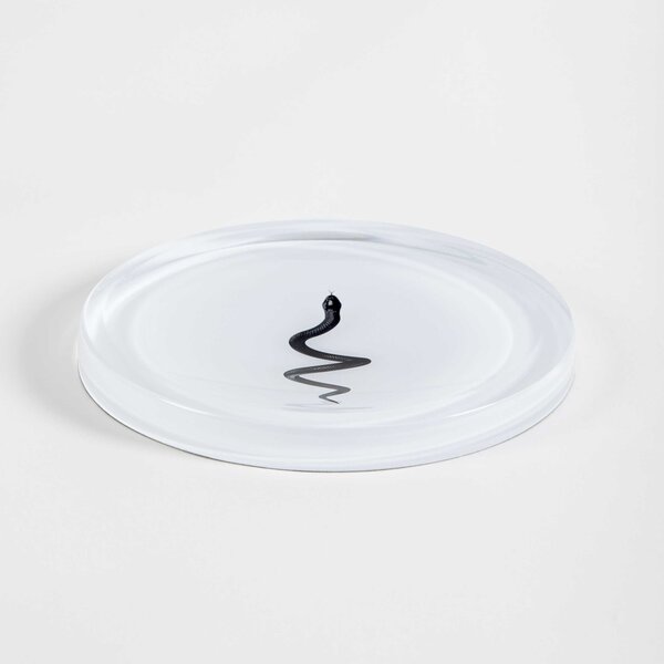 Vesta Svuotatasche rotondo in stile moderno Hypnosis in plexiglass "Snake" Hollow Plexiglass Trasparente