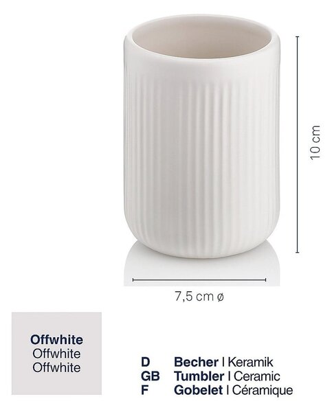 Tazza in ceramica bianca per spazzolini da denti Adele - Kela