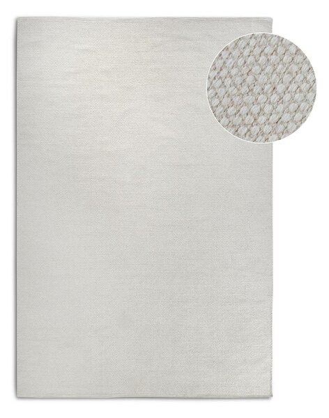 Tappeto color crema tessuto a mano in lana 80x150 cm Pradesh Natural White - Elle Decoration