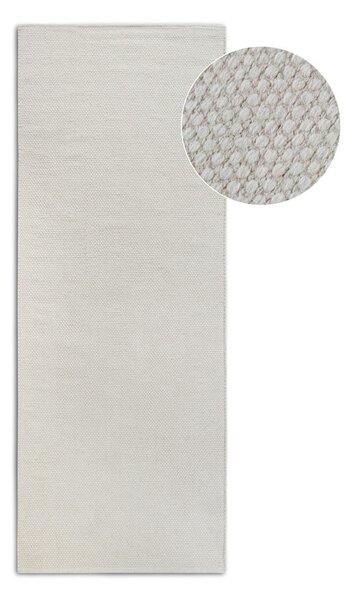 Passatoia in misto lana intrecciata a mano color crema 80x200 cm Pradesh Natural White - Elle Decoration