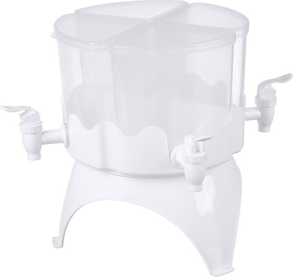 Distributore di bevande, grande capacità, plastica, 4 scomparti, frigorifero rotante, bollitore per bevande fredde con rubinetto per uso domestico, 4 l