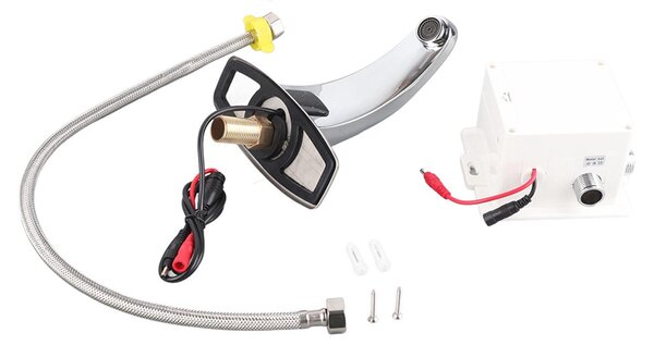 Lussuoso rubinetto per lavabo con sensore a mani libere, rubinetti per lavabo a infrarossi senza contatto con cavo (fornitura senza batterie)
