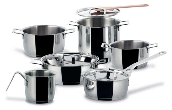 Alessi Set di 9 pezzi Pentole da cucina in acciaio inox - Pots & Pans