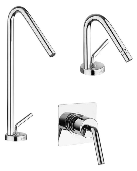 Miscelatori Jacuzzi Rubinetteria lavabo alto bidet e doccia incasso serie Lumos