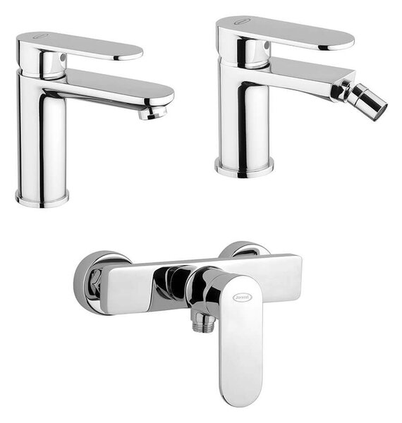 Set miscelatori Jacuzzi | Rubinetteria lavabo bidet per piletta click clack e doccia esterno Borea