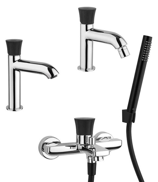 Kit miscelatori lavabo bidet e gruppo vasca Illumina di Jacuzzi Rubinetteria
